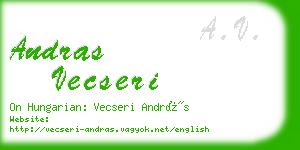 andras vecseri business card